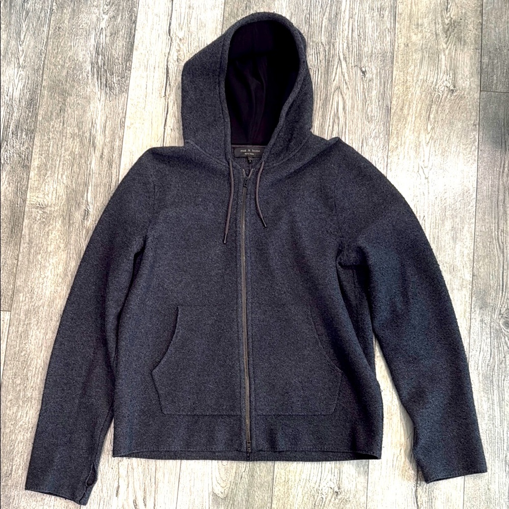 Rag & Bone Charcoal Zip-Up Hoodie